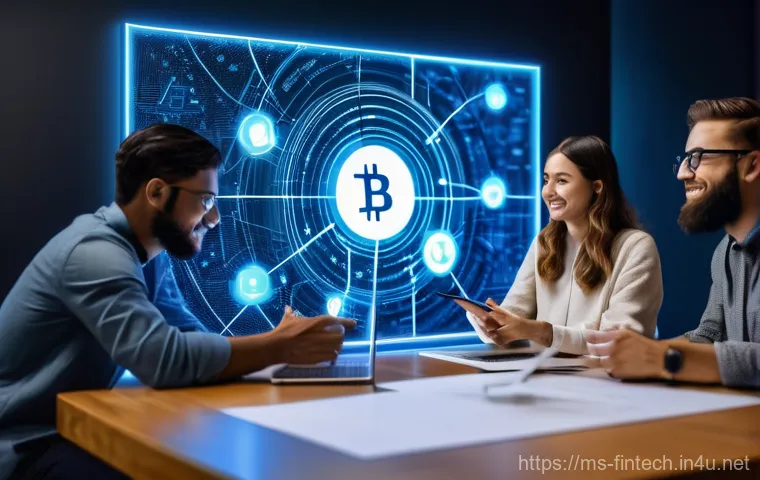 블록체인 기반 암호화폐 거래소 - Global Crypto Community and Collaborative Learning**
A diverse group of young adults and profession...