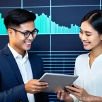 P2P 대출 금융 기술 - **Prompt:** A diverse group of young and middle-aged Malaysian professionals, male and female, smili...