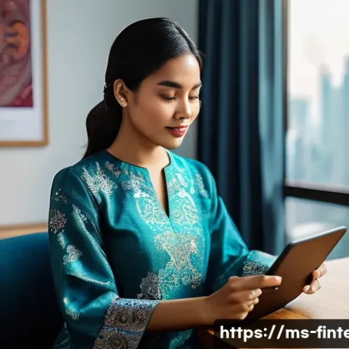 Home 7 재테크용 AI 서비스 추천 - **Prompt:** A young, confident Malay woman, in her late 20s, dressed in a stylish yet modest modern ...